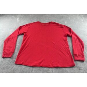 Foot Locker Performance Mens 2XL Red Waffle Knit Thermal Long Sleeve Shirt